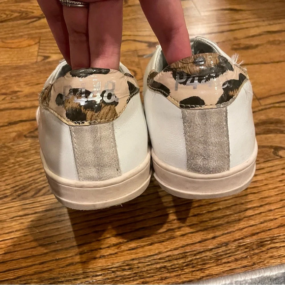 P448 Cheetah White Sneakers with Suede Upper Low-Top Design and Rubber Sole - Picture 3 of 4